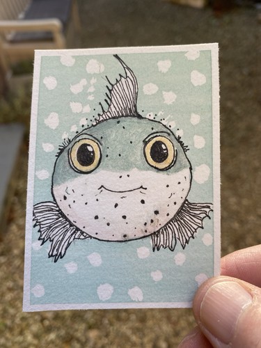 Aceo aquarell gemalt - gemalt, 300