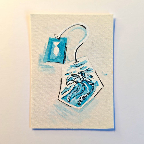 Aceo original aquarell ozean - aceo,