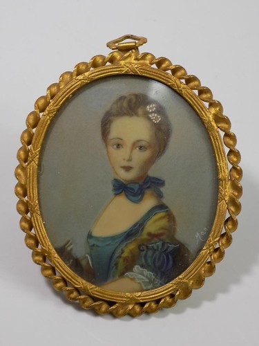 Biedermeier miniaturbild dame - miniaturbild,