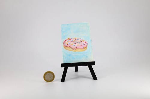 Aceo original gouache donut - -,