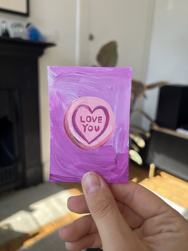 Aceo original loveheart - original,