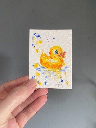 Aceo original sunny duckling - original,
