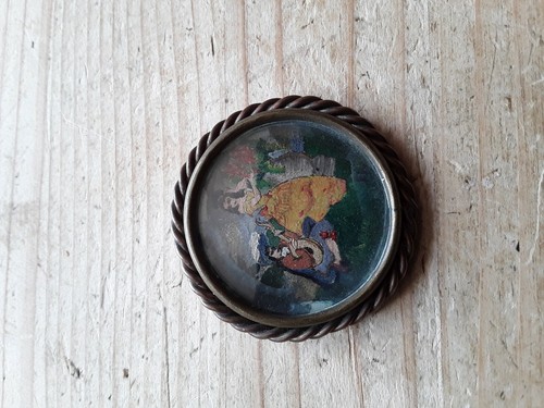 Alte brosche miniaturmalerei - brosche,