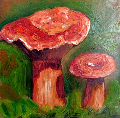 Pilz wald öl gemälde - wald,