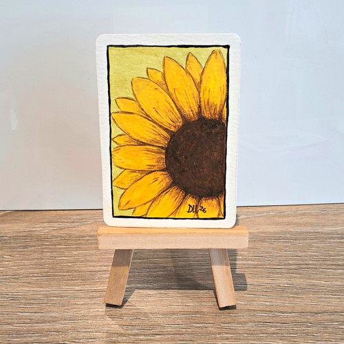 Aceo sonnenblume ooak - aceo, signiert