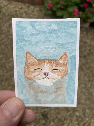 Aceo aquarell tread - aquarell,, „tread
