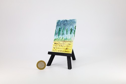 Aceo original gouache field - aceo,